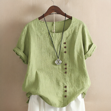 Noelle - Trendy Button Loose-Fit Blouse