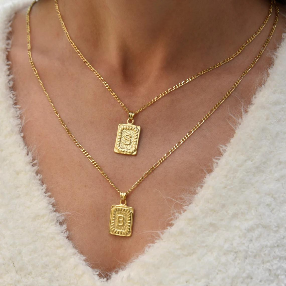 Vintage Initial Necklace - Custom Letter Pendant