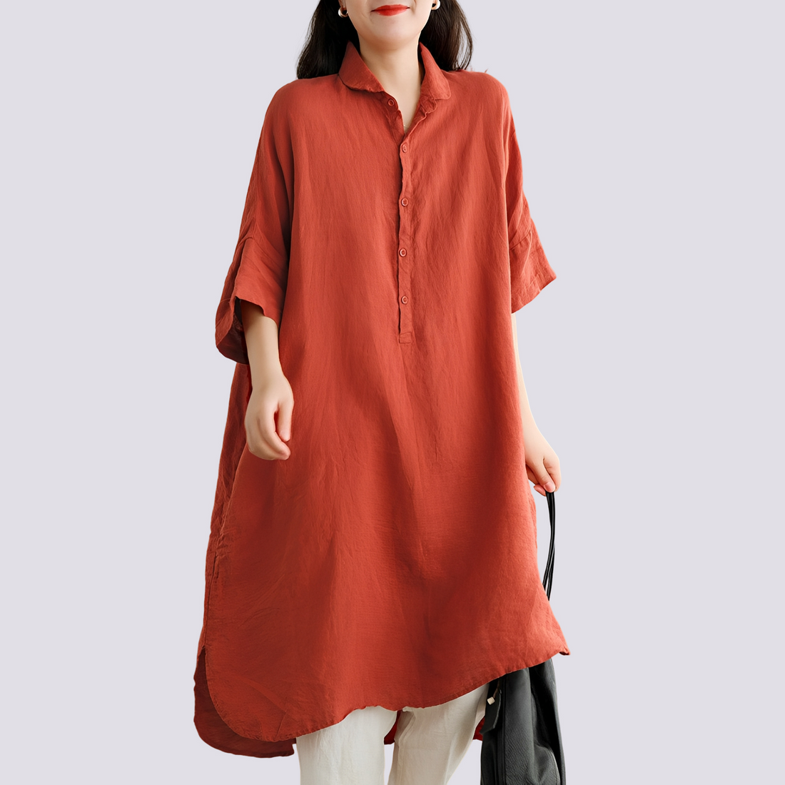 Deborah - Casual, loose-fitting shirt dress for women