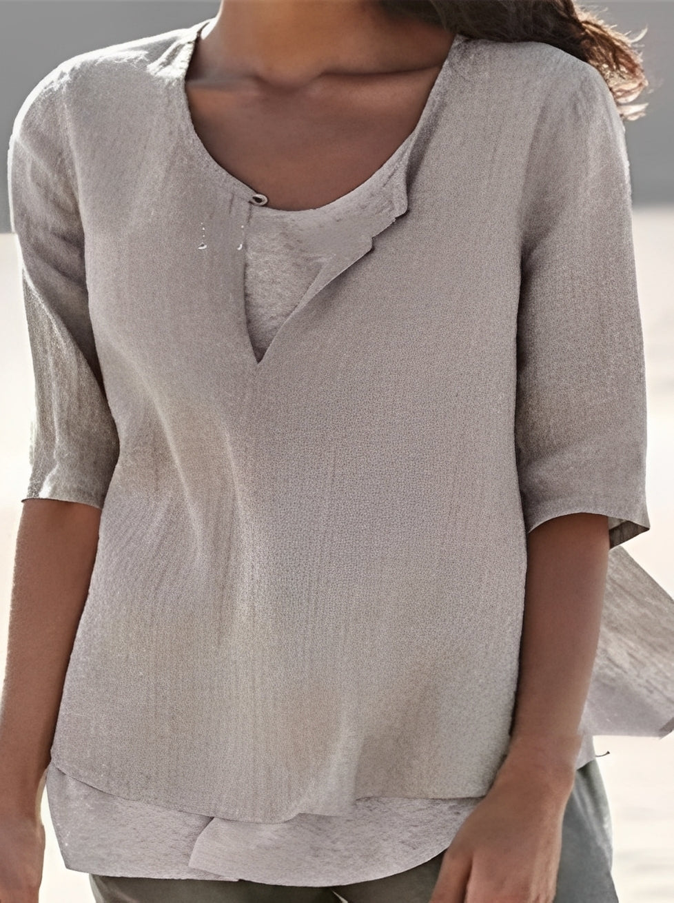 Shania - Trendy blouse with a layered-look for women