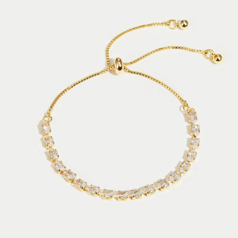 Gold Crystal Bracelet - Adjustable Crystal Bracelet