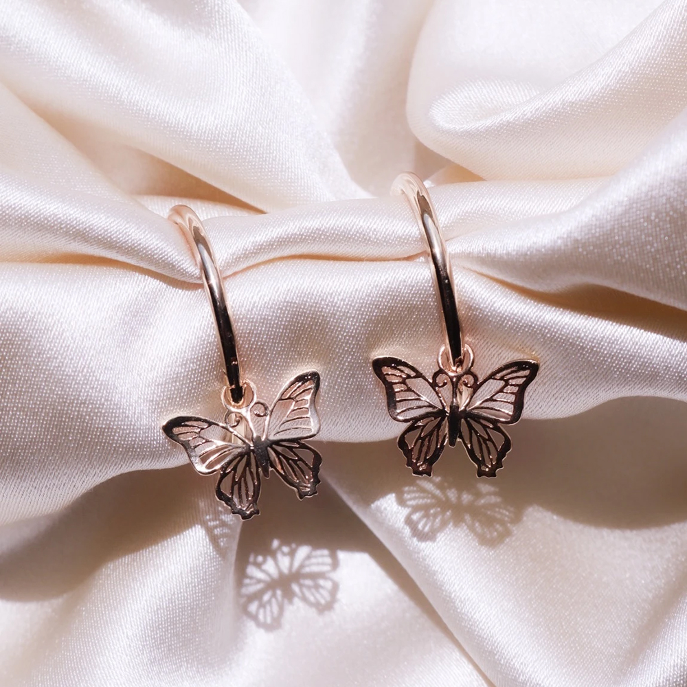 Butterfly Earrings - Hollow Butterfly Pendant