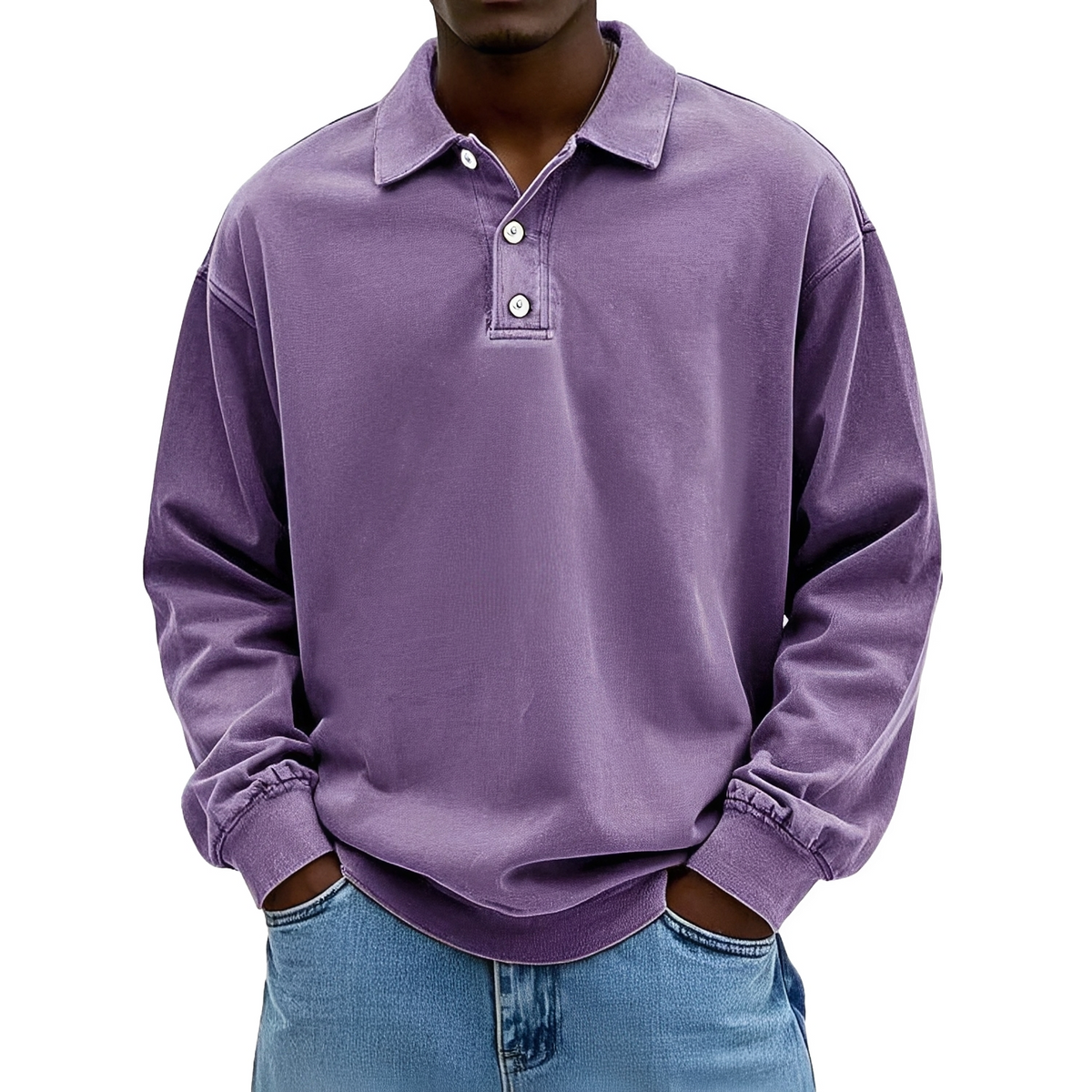 Caspian - Long-sleeved polo shirt for men