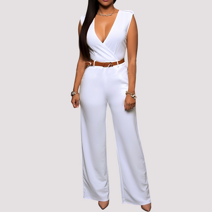 Esther - Elegant belted jumpsuit for women