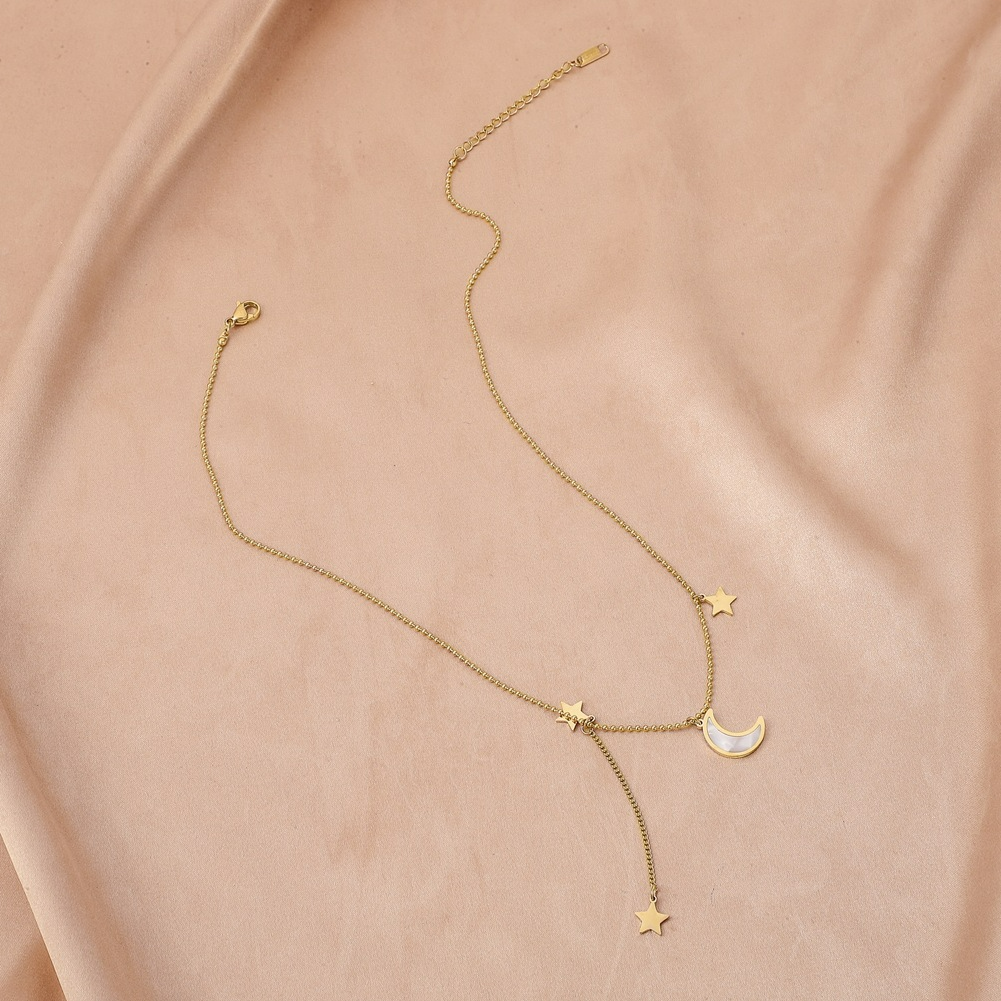 Star and Moon Necklace - Half Moon