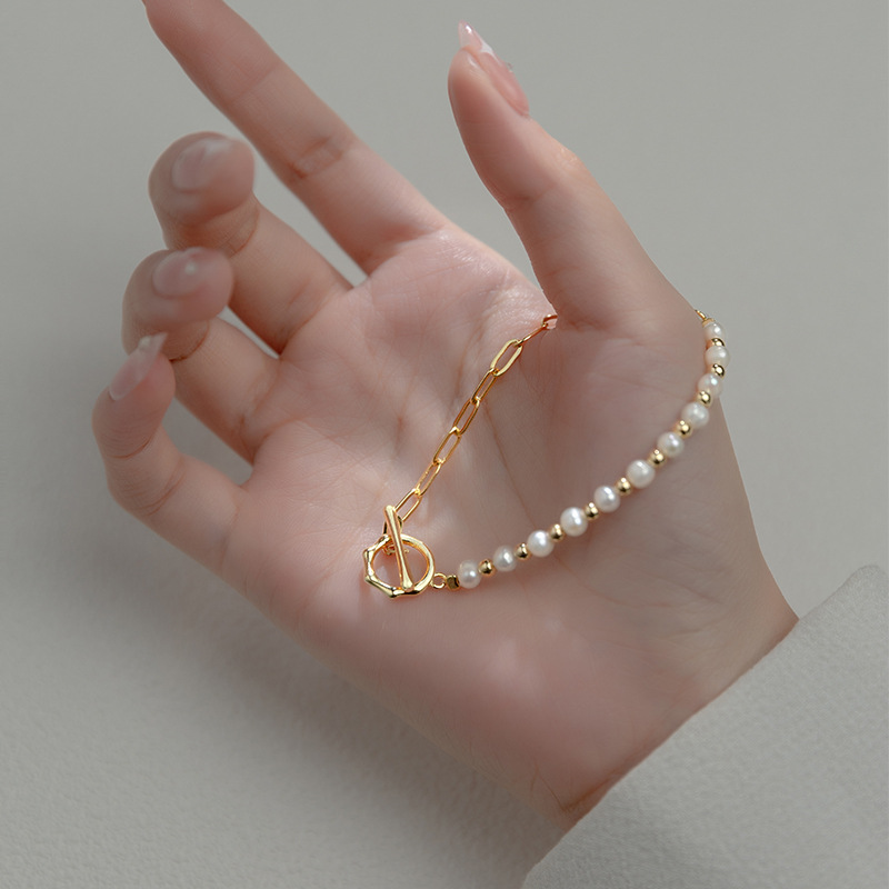 Half-Side Pearl Bracelet - Half and Half Pearl Bracelet