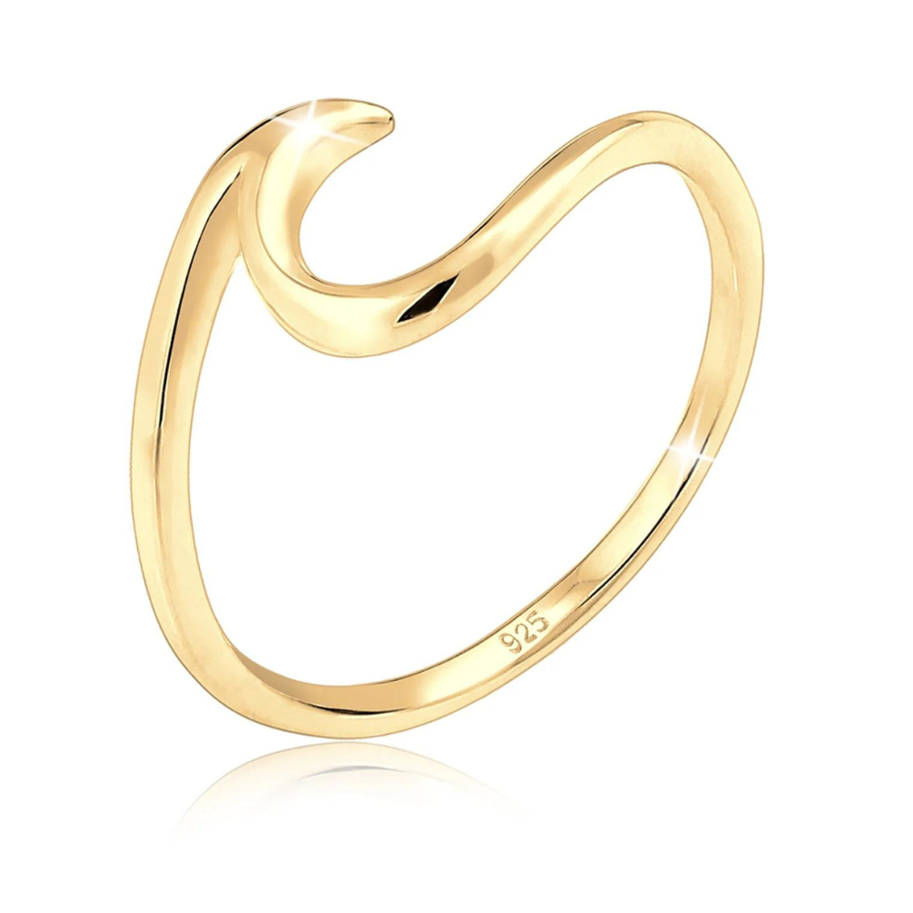 Sea Wave Minimalist Ring - Silver Wave Shaped Ring