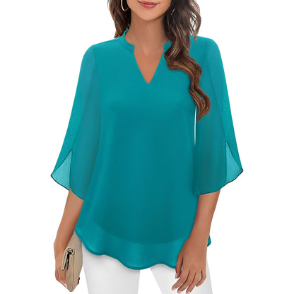 Vanessa - Women's Loose V-neck Blouse