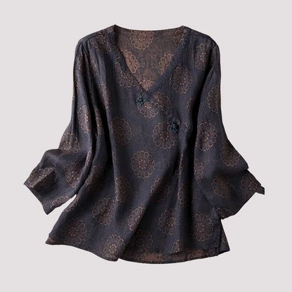 Monica - Stylish women's blouse with floral pattern