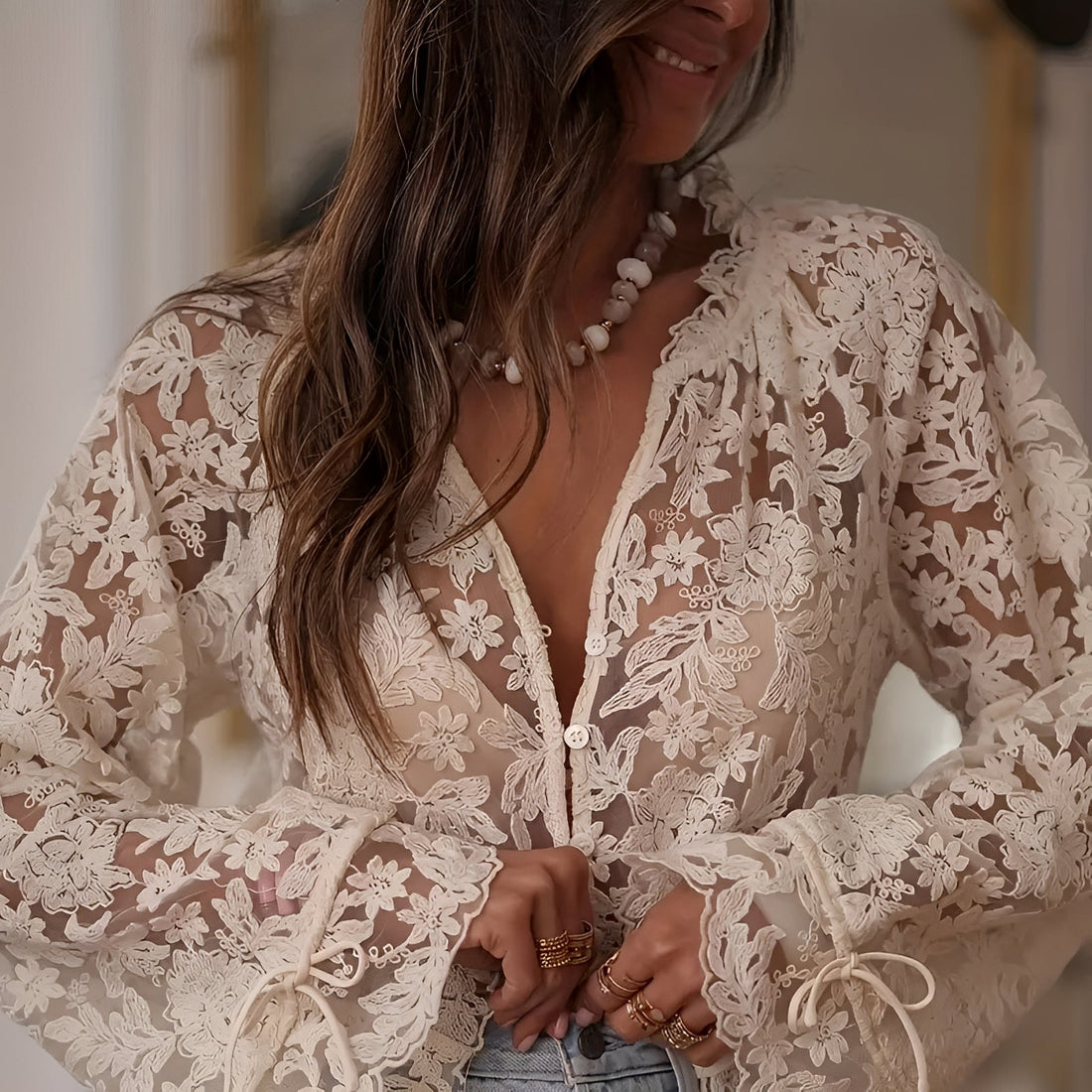 Alexia - Stylish Floral Embroidered Blouse