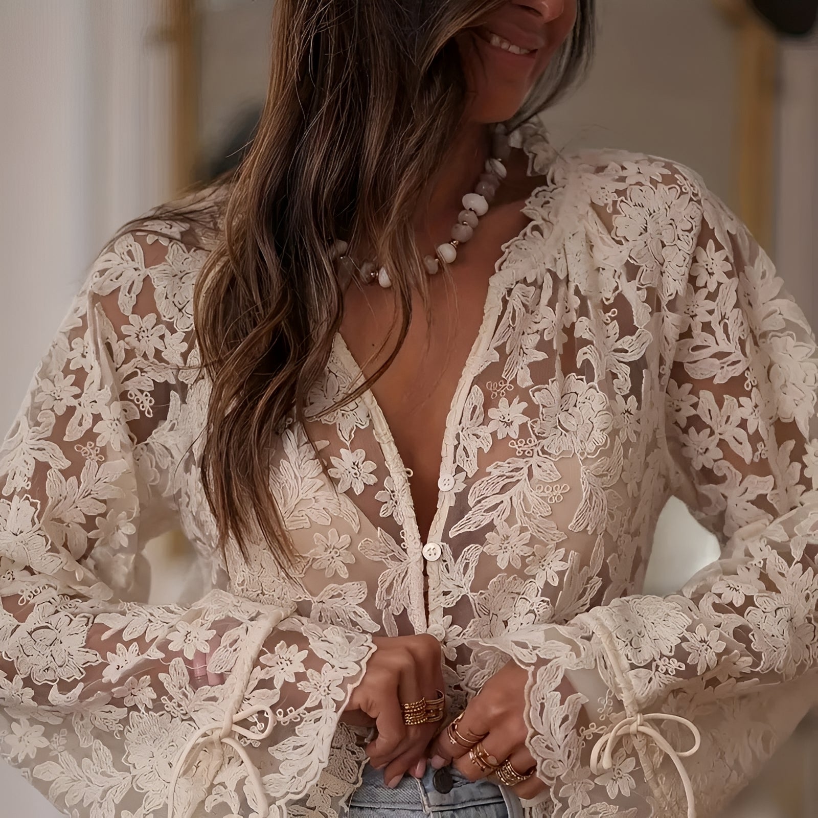 Alexia - Stylish Floral Embroidered Blouse