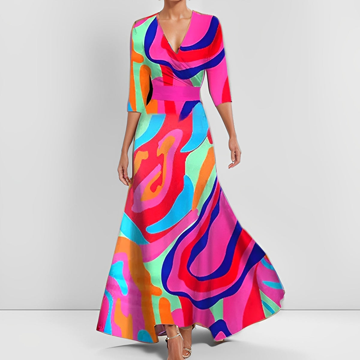 Delores - Maxi Dress with Floral Pattern and Long Sleeves