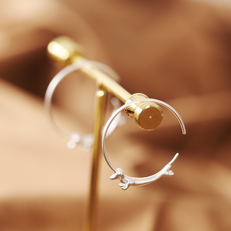Riham - Hoop earrings with dachshund design