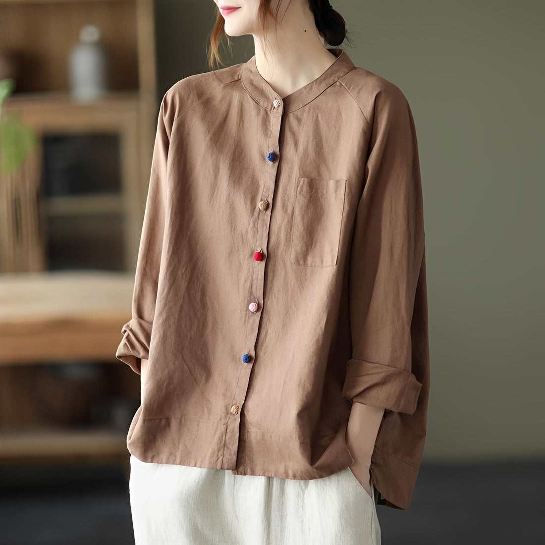 Nellie - Women's casual blouse with pockets