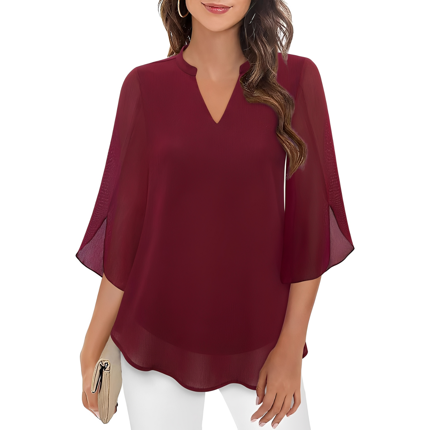Vanessa - Women's Loose V-neck Blouse