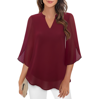Vanessa - Women's Loose V-neck Blouse