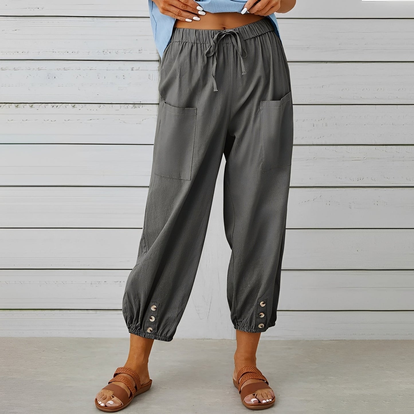 Christa - Casual, Loose-Fitting Cropped Pants for Women