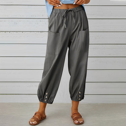 Christa - Casual, Loose-Fitting Cropped Pants for Women