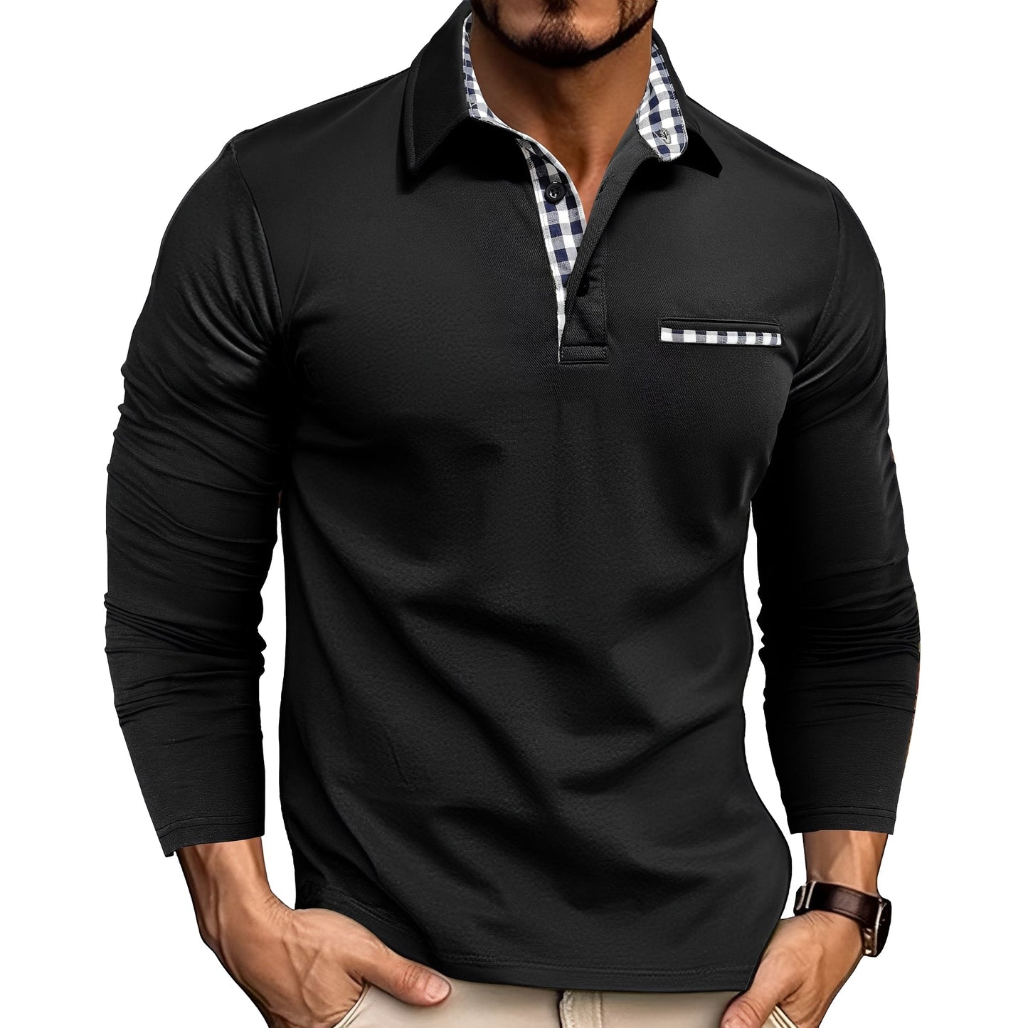 Gerald - Stylish Long Sleeve Polo Shirt for Men