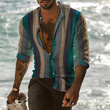 Reuben - Stylish, long-sleeve striped shirt for men