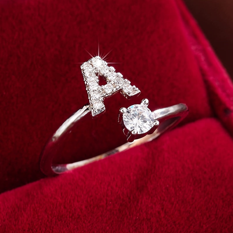 Nova – Modern open ring with initial