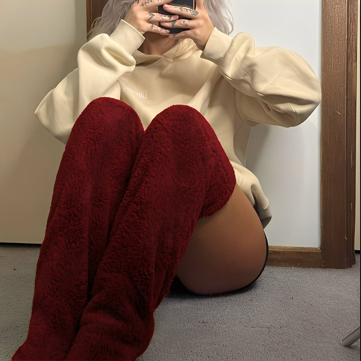 Camellia - Warm, Over-the-Knee Winter Socks for Women