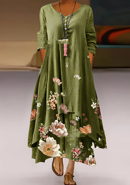 Belle - Stylish, loose-fitting dress with print for women