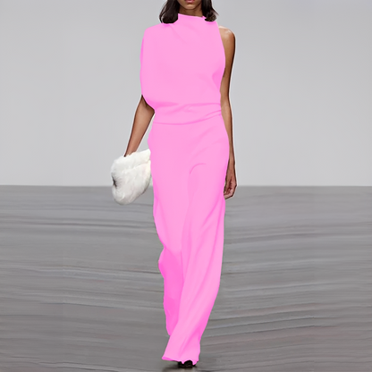 Noviem - Chic women's jumpsuit with round neckline