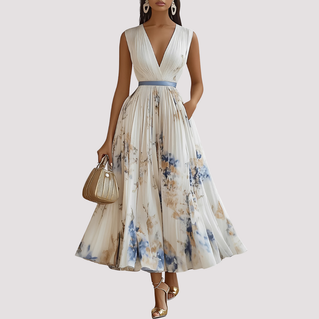 Leah - Floral Long Sleeve Midi Dress