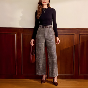 Christabel - Checkered High-Waisted Pants