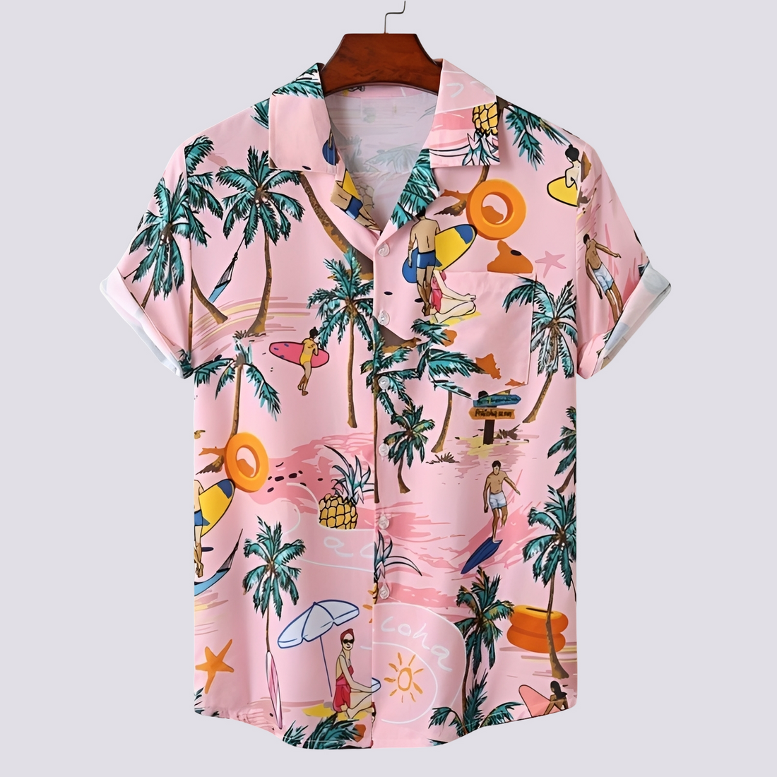 Ronan - Stylish shirt with Hawaiian print for men