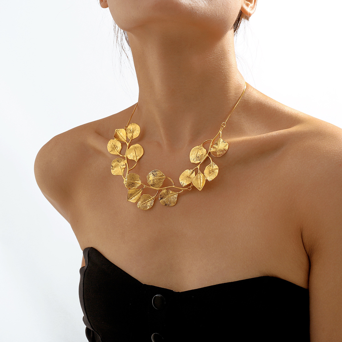 Golden Leaf - Vintage Fig Leaf Necklace