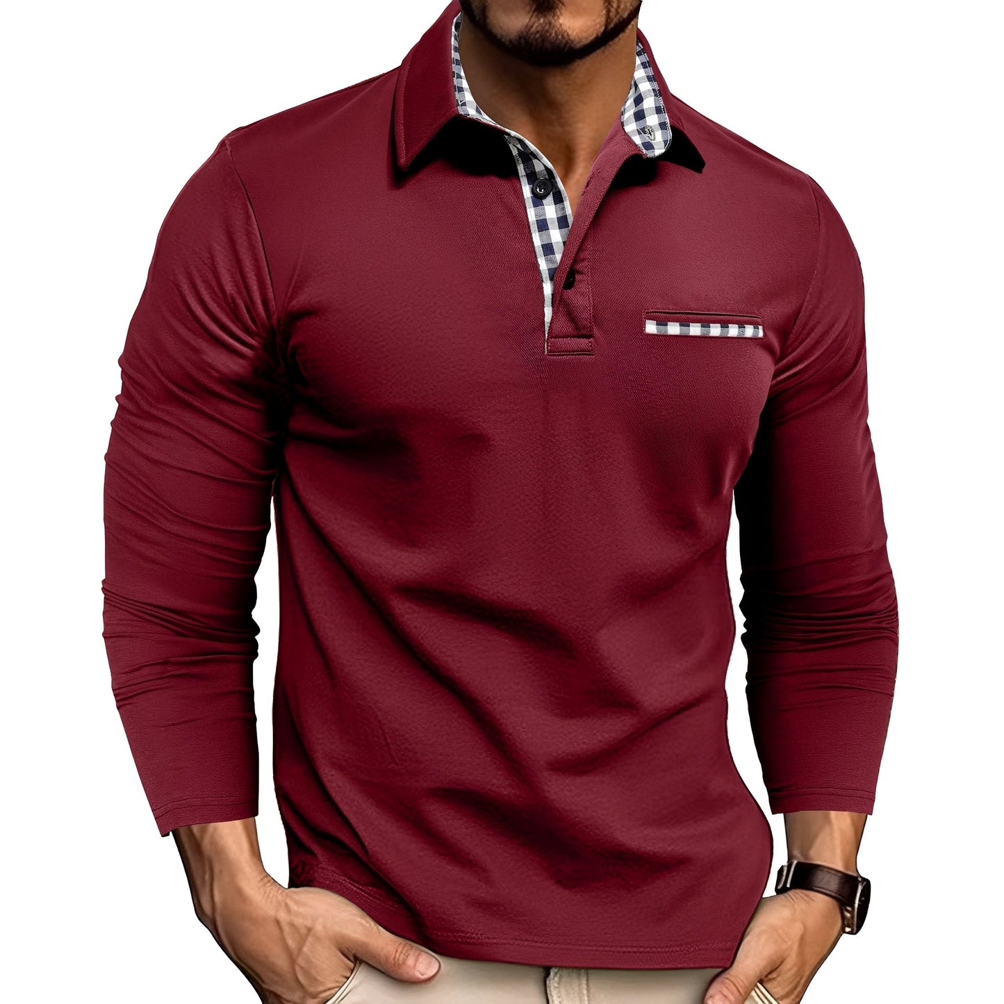 Gerald - Stylish Long Sleeve Polo Shirt for Men