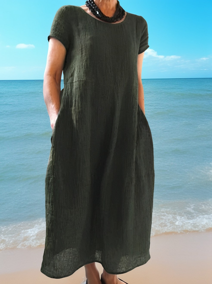 Allie - Casual, loose-fitting short-sleeve dress for women