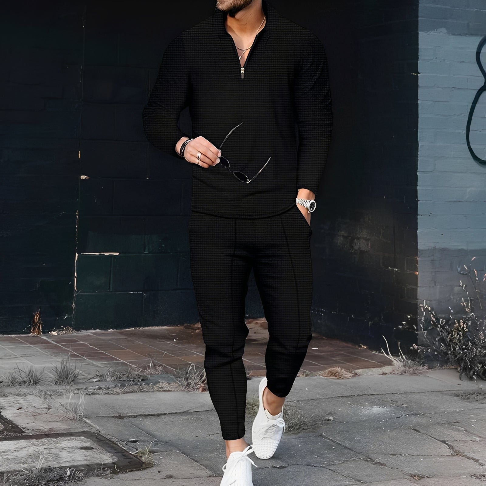 Andrew - Stylish waffle-pattern tracksuit for men