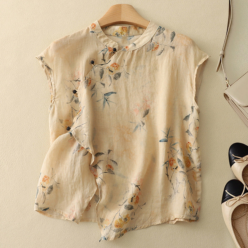 Diana - Sleeveless Floral Top