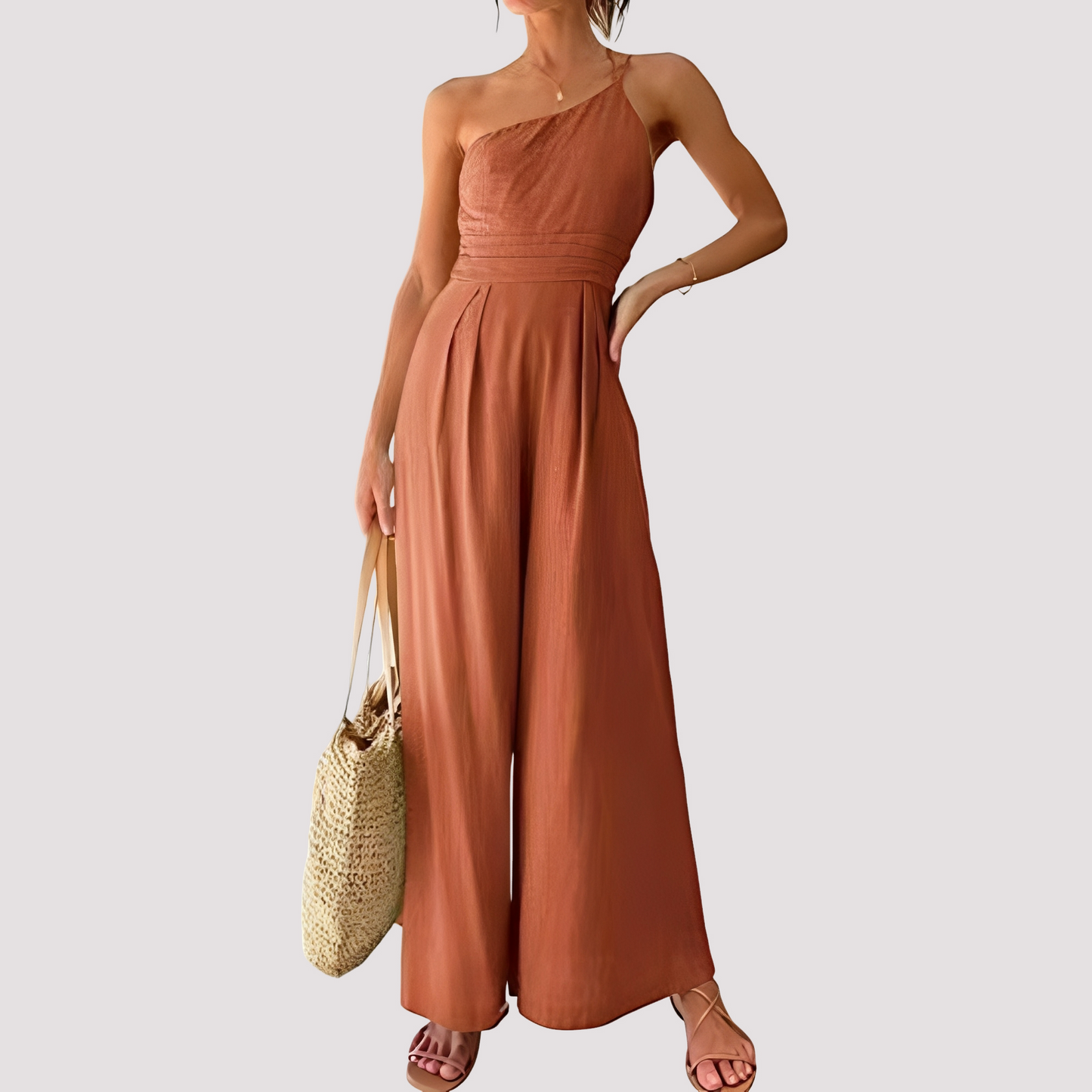 Carla - Stylish one-shoulder wide-leg jumpsuit for women