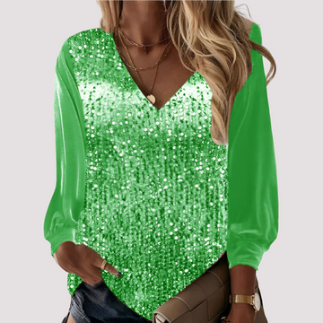 Hazel - Long-sleeved Sequined Top