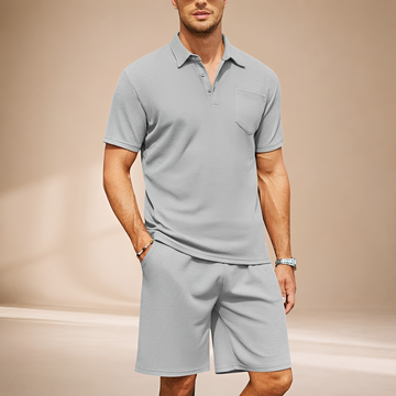 Barry - Casual Waffle Polo Set