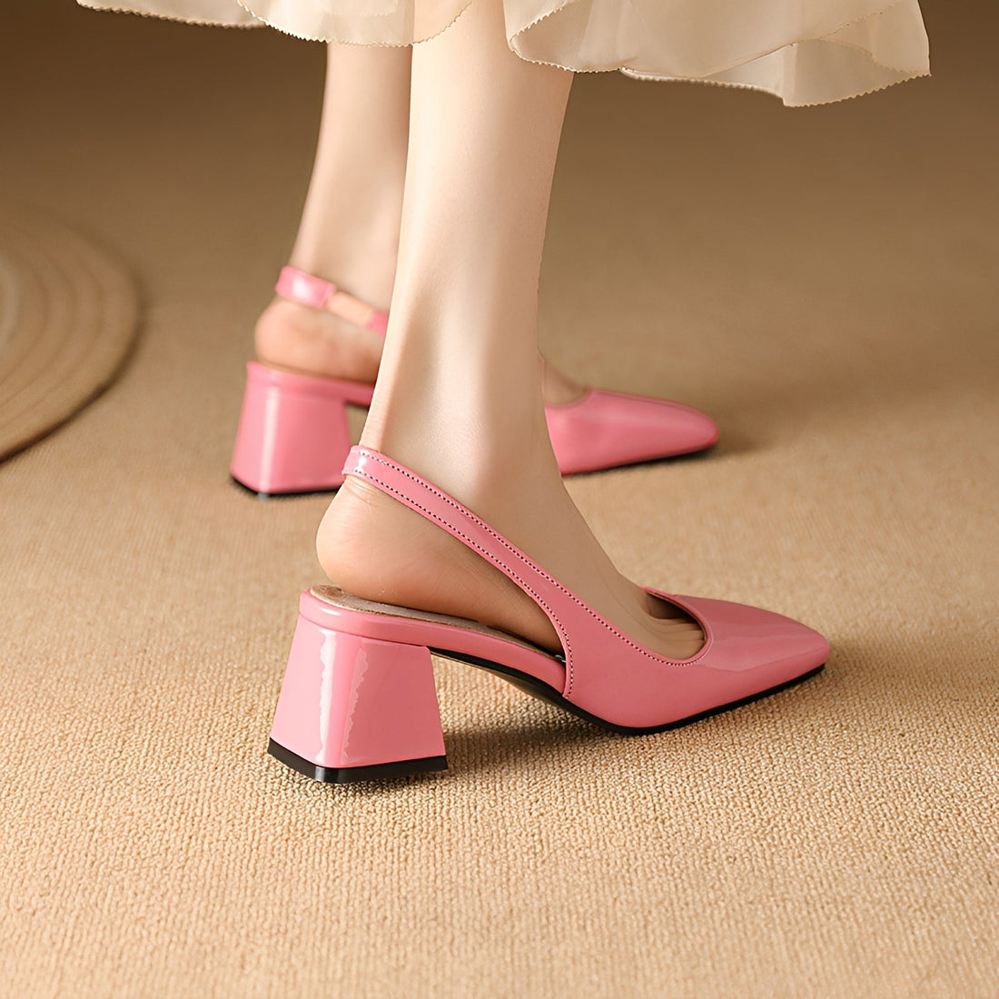 Kristen - Stylish Square Toe Heels