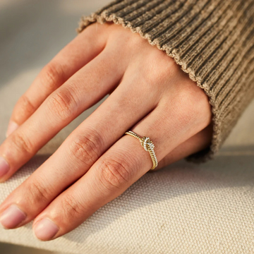 Angel knot rope ring - Gold and silver