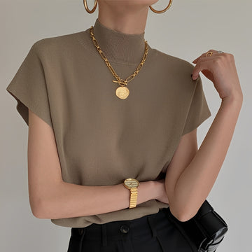 Rhea - Stylish Half Turtleneck Top
