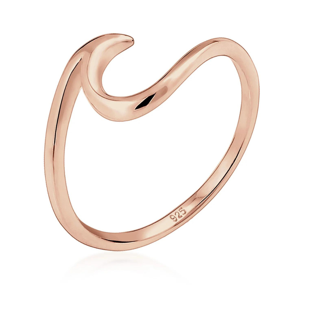 Sea Wave Minimalist Ring - Silver Wave Shaped Ring
