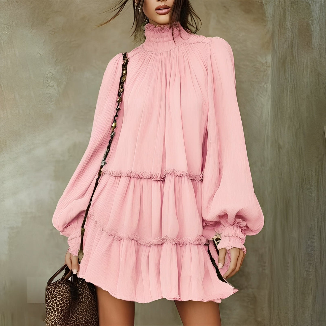 Mayeth - Fashionable Ruffled Mini Dress