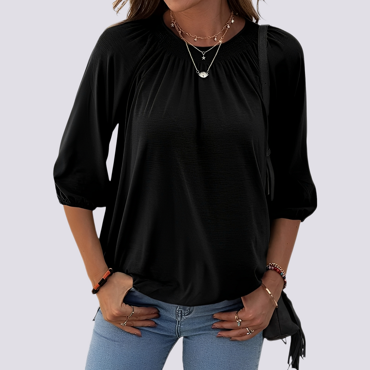 Telsa - Casual crew neck blouse for women