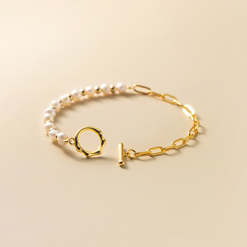 Half-Side Pearl Bracelet - Half and Half Pearl Bracelet