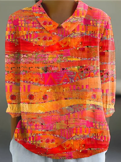 Alfie - Stylish, loose-fitting printed shirt for women