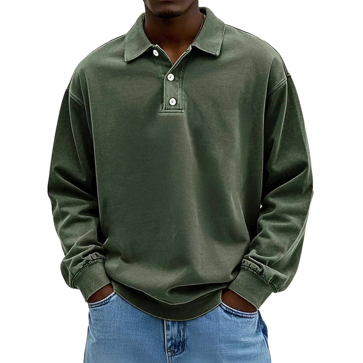 Caspian - Long-sleeved polo shirt for men