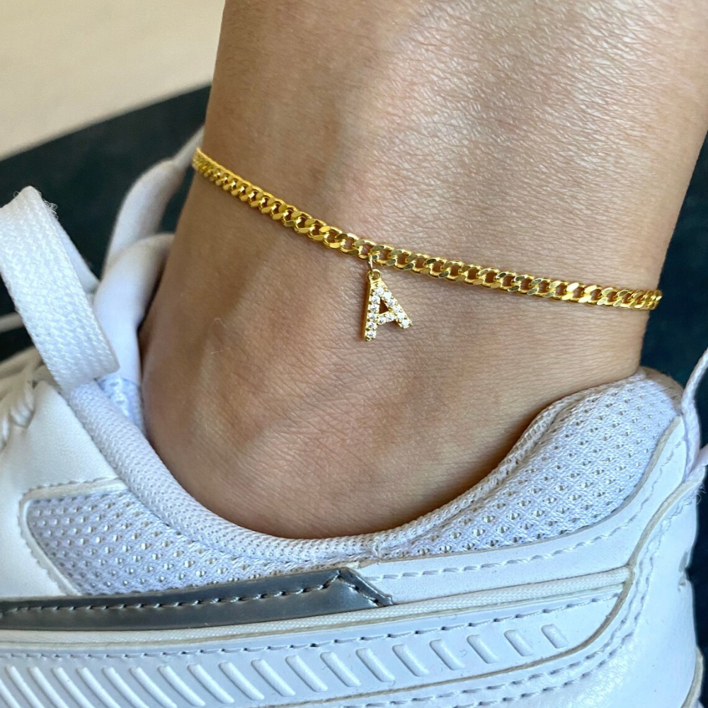 Ankle with Initial - Ankle bracelet with your initial