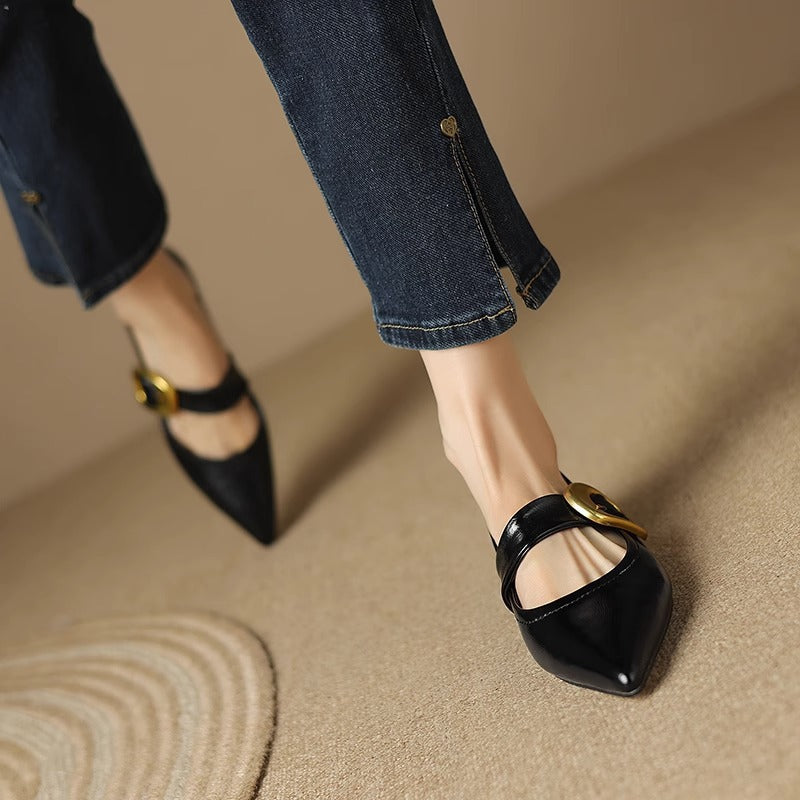 Teegan - Pointed Toe Low Heel Flats